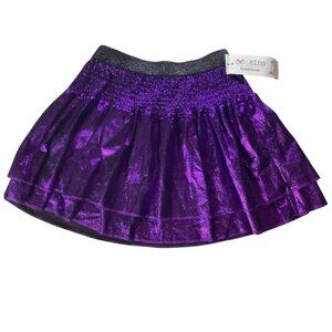 Garanimals Foil Tiered Skirt Girls Size 8 Metallic Purple Elastic Waistband